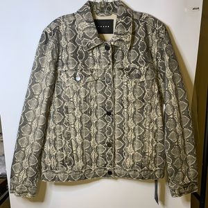 Snake print denim jacket